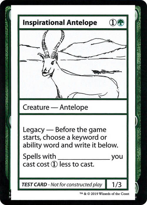 Inspirational Antelope (No PW Symbol) (CMB1-078) - Mystery Booster Playtest Cards 2021