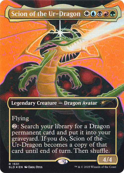 Scion of the Ur-Dragon (Rainbow Foil) (SLD-1531) - Secret Lair Drop (Borderless) Foil