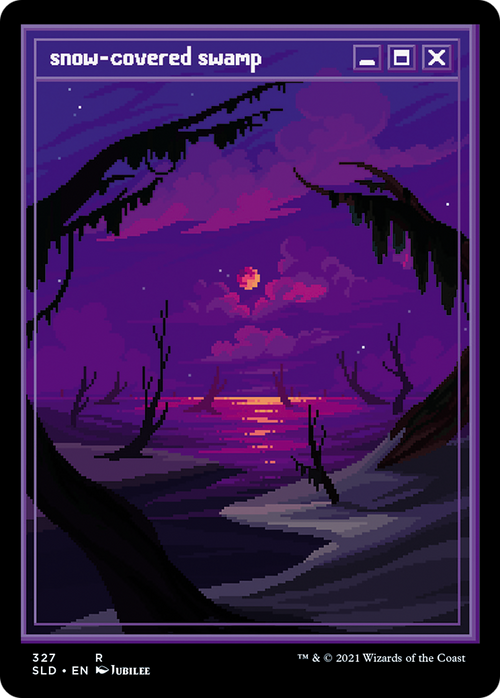 Snow-Covered Swamp (PixelSnowLands.jpg) (SLD-327) - Secret Lair Drop Foil