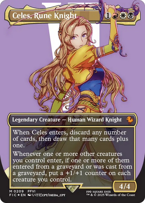 Celes, Rune Knight (Borderless) (Surge Foil) (FIC-209) - Commander: FINAL FANTASY Foil