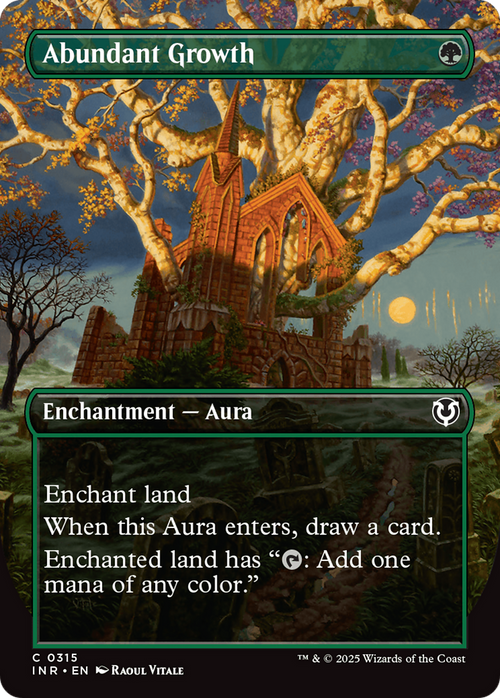 Abundant Growth (Borderless) (INR-315) - Innistrad Remastered: (enchantment)
