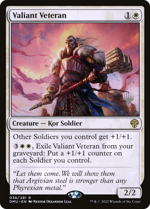 Valiant Veteran (PPDMU-038) - Dominaria United Promos