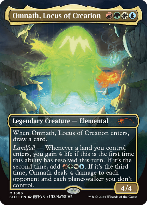 Omnath, Locus of Creation (Rainbow Foil) (SLD-1686) - Secret Lair Drop (Borderless) Foil
