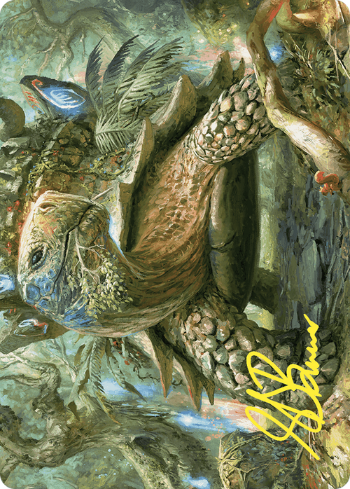 Blossoming Tortoise // Blossoming Tortoise (AWOE-024) - Wilds of Eldraine Art Series (Borderless)