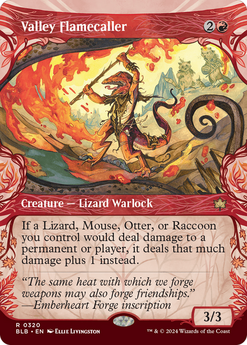 Valley Flamecaller (Showcase) (BLB-320) - Bloomburrow: (Showcase) (Borderless)