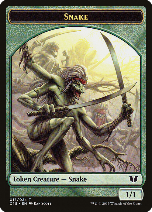 Snake (017) // Saproling Double-Sided Token (C15-017) - Commander 2015 Tokens