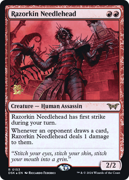 Razorkin Needlehead (PRE-153) - Duskmourn: House of Horror Promos Foil