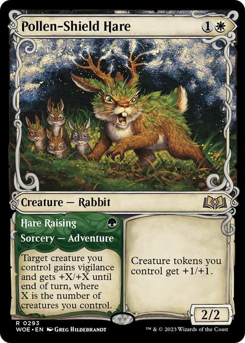 Pollen-Shield Hare (Showcase) (WOE-293) - Wilds of Eldraine: (Showcase) Foil