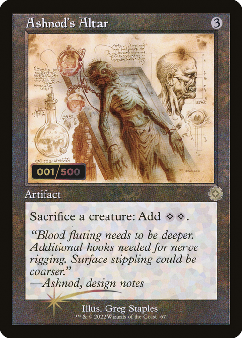 Ashnod's Altar (Schematic) (Serial Numbered) (BRR-067) - The Brothers' War Retro Artifacts Foil