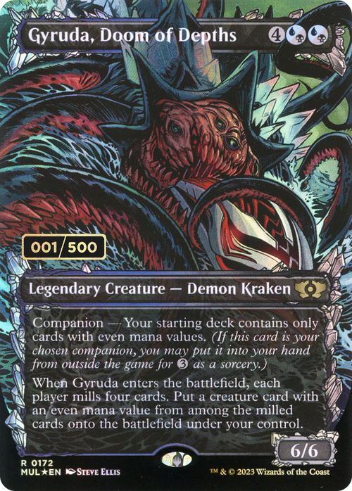 Gyruda, Doom of Depths (Serial Numbered) (MUL-172) - Multiverse Legends: (Showcase) (Borderless) Foil