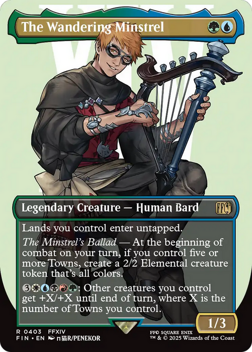 The Wandering Minstrel (Borderless) (FIN-403) - FINAL FANTASY Foil