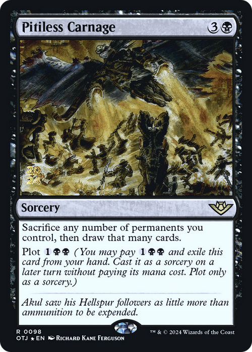 Pitiless Carnage (PRE-098) - Outlaws of Thunder Junction Promos Foil