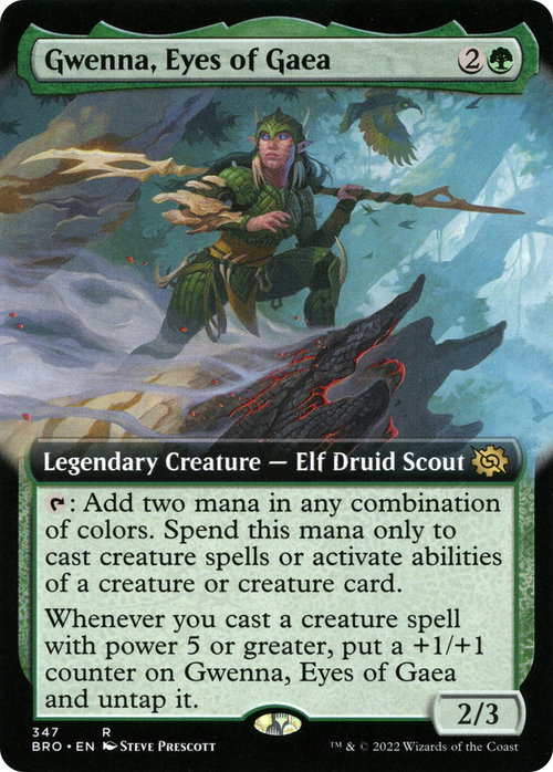 Gwenna, Eyes of Gaea (Extended Art) (BRO-347) - The Brothers' War: (Extended Art) Foil