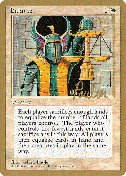 Balance - 1996 Preston Poulter (4ED) (WCD-) - Pro Tour Collector Set