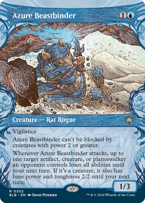 Azure Beastbinder (Showcase) (BLB-302) - Bloomburrow: (Showcase) (Borderless) Foil