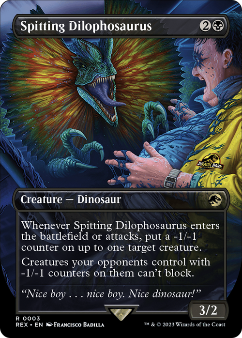 Spitting Dilophosaurus (Borderless) (REX-003) - Jurassic World Collection