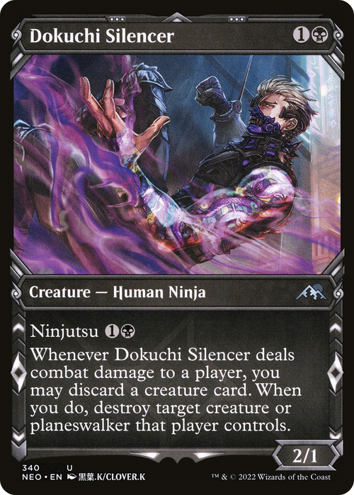 Dokuchi Silencer (Showcase) (NEO-340) - Kamigawa: Neon Dynasty: (Showcase)