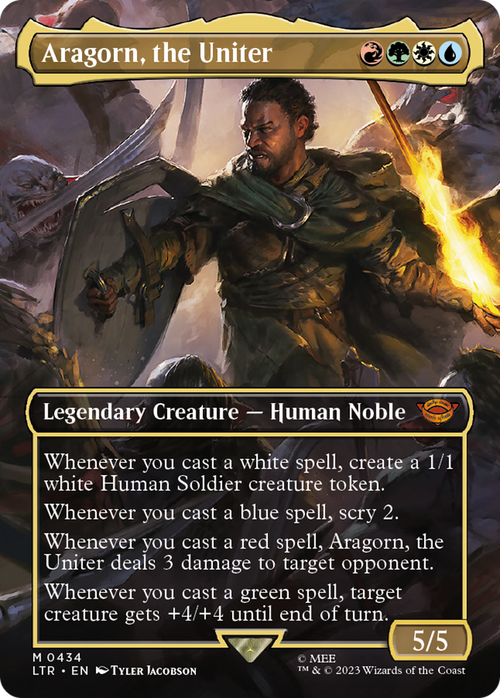 Aragorn, the Uniter (Borderless) (LTR-434) - The Lord of the Rings: Tales of Middle-earth Foil
