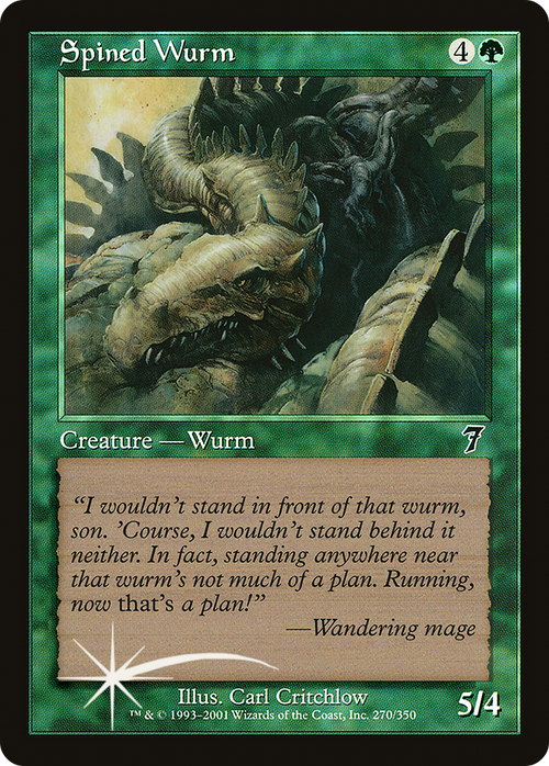 Spined Wurm (7ED-270) - 7th Edition Foil