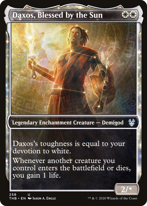 Daxos, Blessed by the Sun (Showcase) (THB-258) - Theros Beyond Death: (enchantment, Showcase) Foil