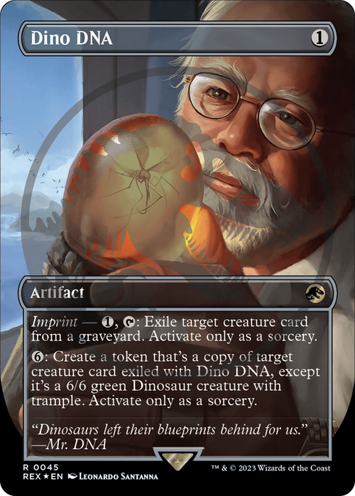 Dino DNA (Borderless) (Emblem) (REX-045) - Jurassic World Collection Foil