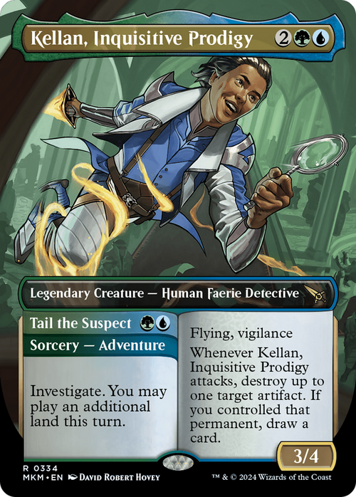 Kellan, Inquisitive Prodigy (Borderless) (MKM-334) - Murders at Karlov Manor Foil