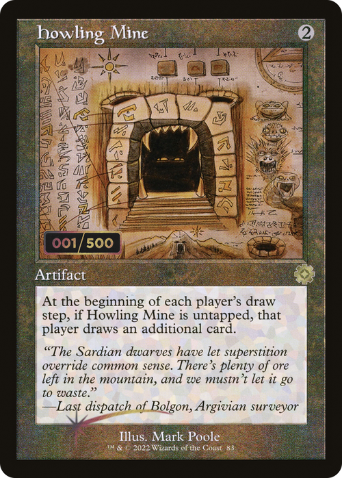 Howling Mine (Schematic) (Serial Numbered) (BRR-083) - The Brothers' War Retro Artifacts Foil