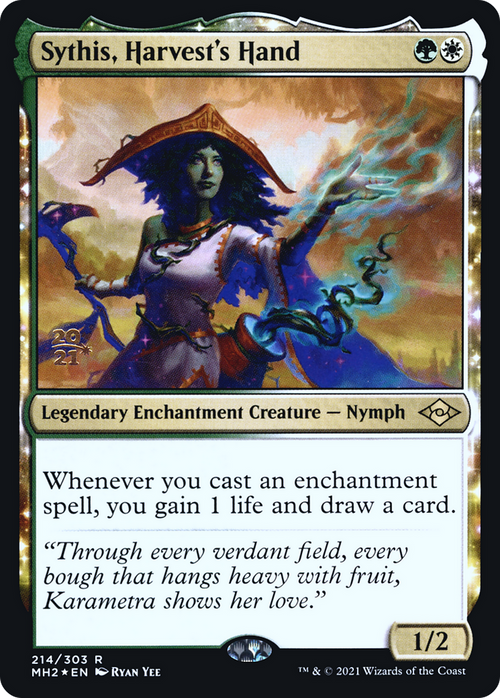 Sythis, Harvest's Hand (PRE-214S) - Modern Horizons 2 Promos: (enchantment) Foil