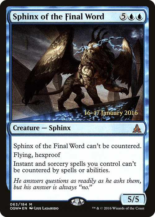 Sphinx of the Final Word (PRE-63S) - Oath of the Gatewatch Promos Foil