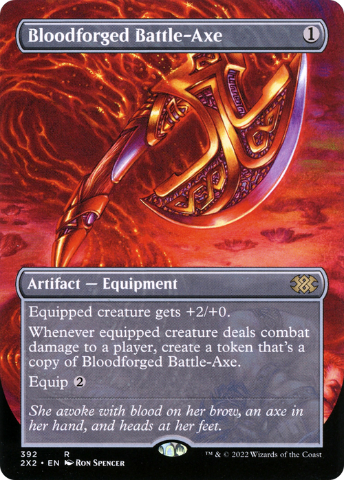 Bloodforged Battle-Axe (Borderless) (2X2-392) - Double Masters 2022 Foil