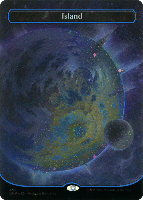 Island (492) (Borderless) (Galaxy Foil) (UNF-492) - Unfinity Foil