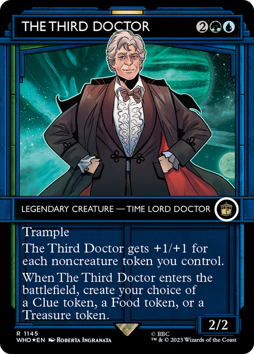 The Third Doctor (Showcase) (Surge Foil) (WHO-1145) - Doctor Who: (Showcase) (Borderless) Foil