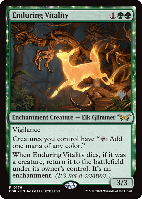 Enduring Vitality (PPDSK-176) - Duskmourn: House of Horror Promos: (enchantment)