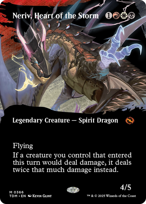 Neriv, Heart of the Storm (Borderless) (TDM-366) - Tarkir: Dragonstorm: (Showcase)