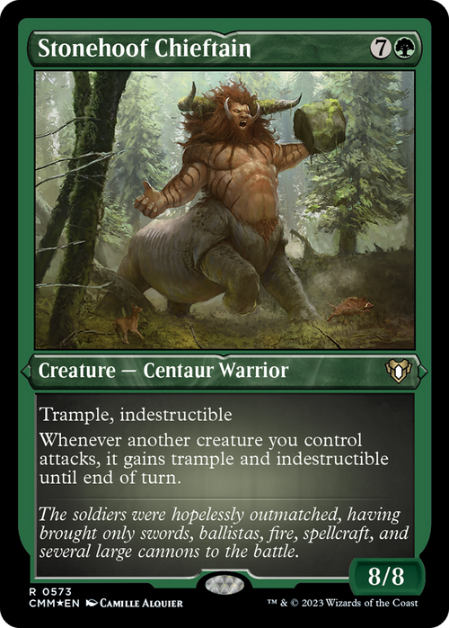 Stonehoof Chieftain (Foil Etched) (CMM-573) - Commander Masters Foil