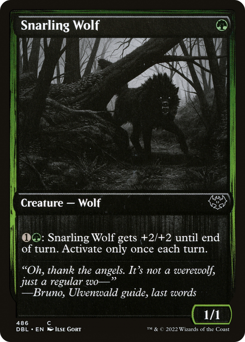 Snarling Wolf (486) (DBL-486) - Innistrad: Double Feature Foil