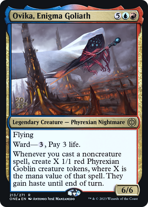 Ovika, Enigma Goliath (PRE-213) - Phyrexia: All Will Be One Promos Foil