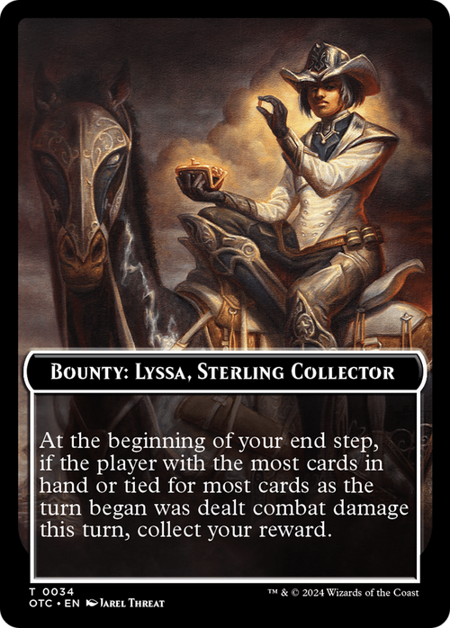 Bounty: Lyssa, Sterling Collector // Wanted! (TOTC-034) - Outlaws of Thunder Junction Commander Tokens Foil