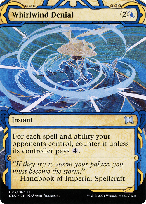 Whirlwind Denial (STA-023) - Strixhaven Mystical Archive: (Showcase) (Borderless) Foil