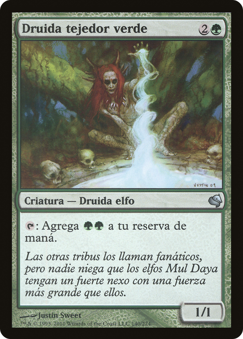 Greenweaver Druid (Spanish) - "Druida tejedor verde" (PS11-140) - Salvat 2011