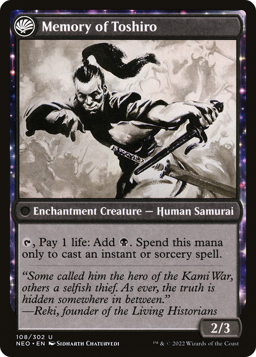 Life of Toshiro Umezawa (NEO-108) - Kamigawa: Neon Dynasty: (fandfc, enchantment)