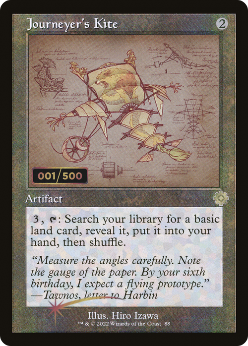 Journeyer's Kite (Schematic) (Serial Numbered) (BRR-088) - The Brothers' War Retro Artifacts Foil