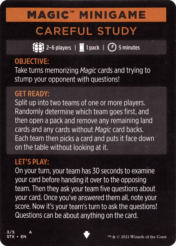 Careful Study (minigame) // Careful Study (cont'd) (MSTX-003) - Strixhaven: School of Mages Minigames