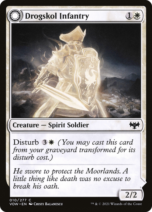 Drogskol Infantry (VOW-010) - Innistrad: Crimson Vow: (Double Faced Transform)