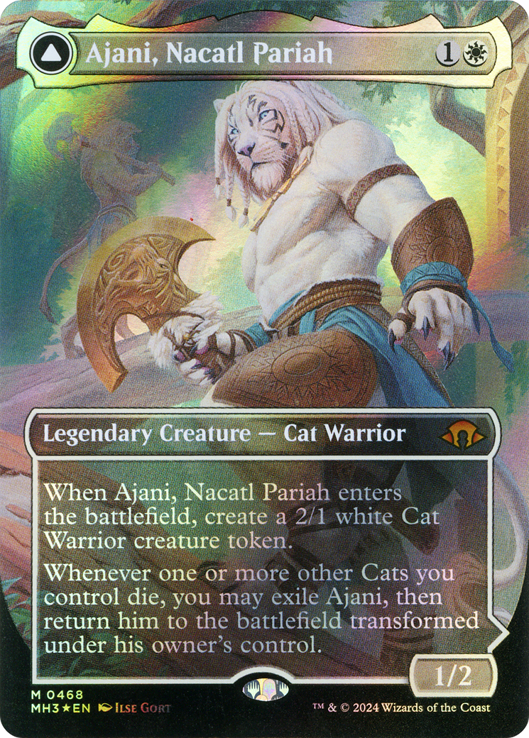 Ajani, Nacatl Pariah (Borderless) (Textured Foil) (MH3-468) - Modern Horizons 3 Foil