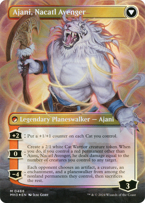 Ajani, Nacatl Pariah (Borderless) (Textured Foil) (MH3-468) - Modern Horizons 3 Foil
