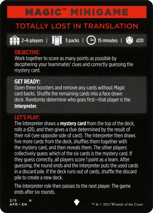 Totally Lost in Translation // Totally Lost in Translation (cont'd) (MAFR-002) - Adventures in the Forgotten Realms Minigames