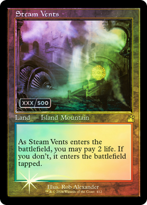 Steam Vents (Retro Frame) (Serial Numbered) (RVR-412) - Ravnica Remastered Foil