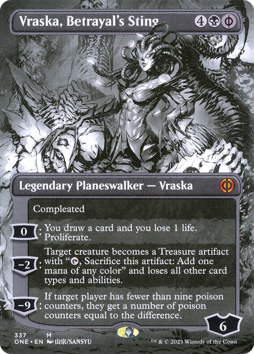 Vraska, Betrayal's Sting (Borderless) (ONE-337) - Phyrexia: All Will Be One: (Showcase) Foil