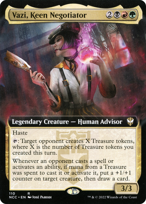Vazi, Keen Negotiator (Extended Art) (NCC-110) - New Capenna Commander: (Extended Art) Foil